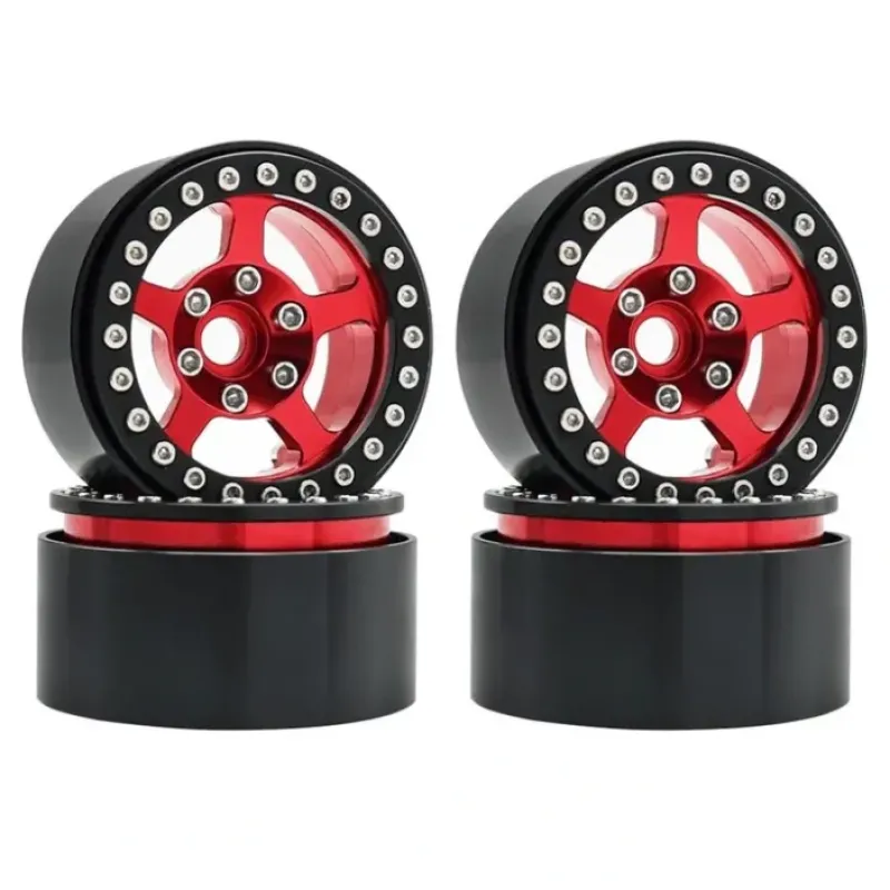 Shop All^Hobby Details 1.9" Aluminum Wheels - 5 Stars (4)(Red Rings) - Little Painter Art | Exploring the Endless Possibilities of Art