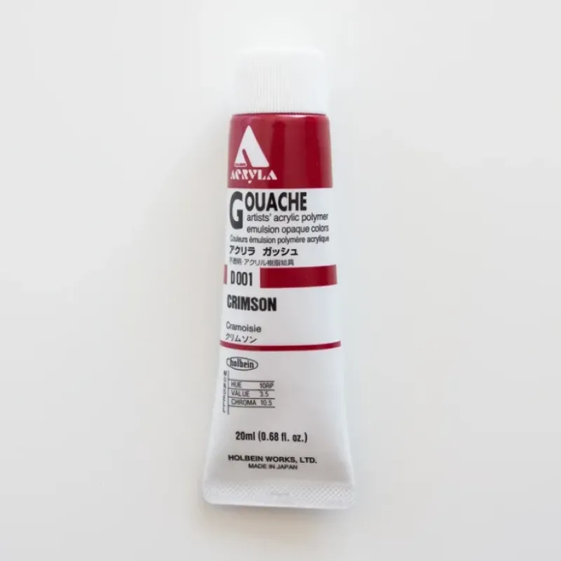 Shop All^Holbein Acryla Gouache D001 A 'Crimson' - Little Painter Art | Exploring the Endless Possibilities of Art