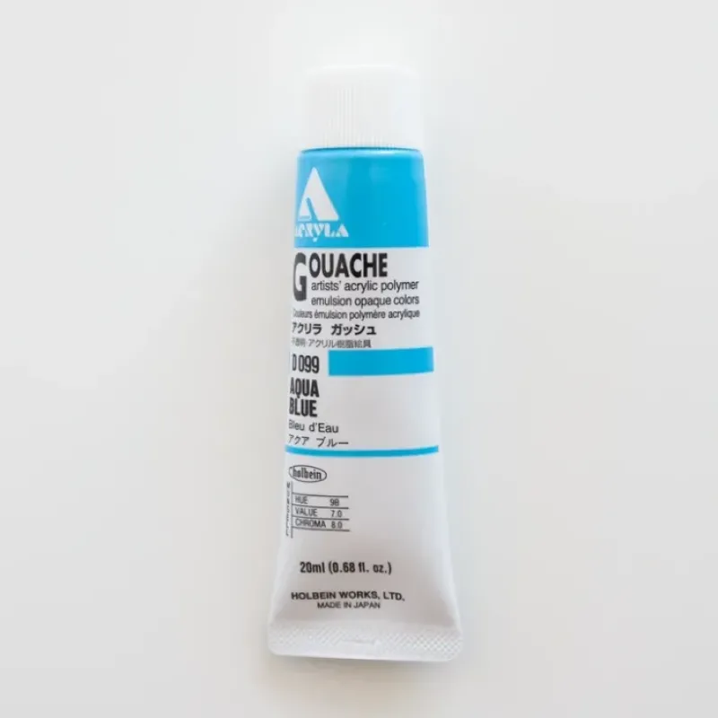 Shop All^Holbein Acryla Gouache D099 A 'Aqua Blue' - Little Painter Art | Exploring the Endless Possibilities of Art