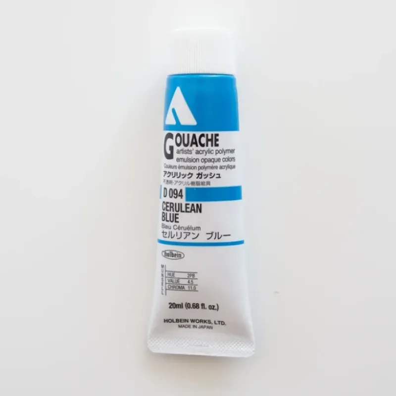 Shop All^Holbein Acryla Gouache D094 A 'Cerulean Blue' - Little Painter Art | Exploring the Endless Possibilities of Art