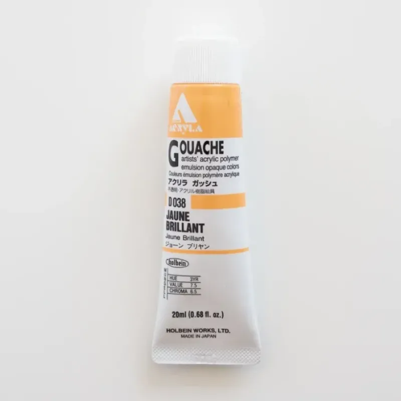 Shop All^Holbein Acryla Gouache D038 A 'Jaune Brilliant' - Little Painter Art | Exploring the Endless Possibilities of Art