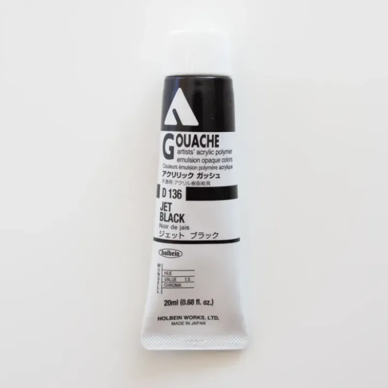 Shop All^Holbein Acryla Gouache D136 A 'Jet Black' - Little Painter Art | Exploring the Endless Possibilities of Art