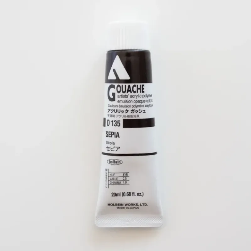 Shop All^Holbein Acryla Gouache D135 A 'Sepia' - Little Painter Art | Exploring the Endless Possibilities of Art