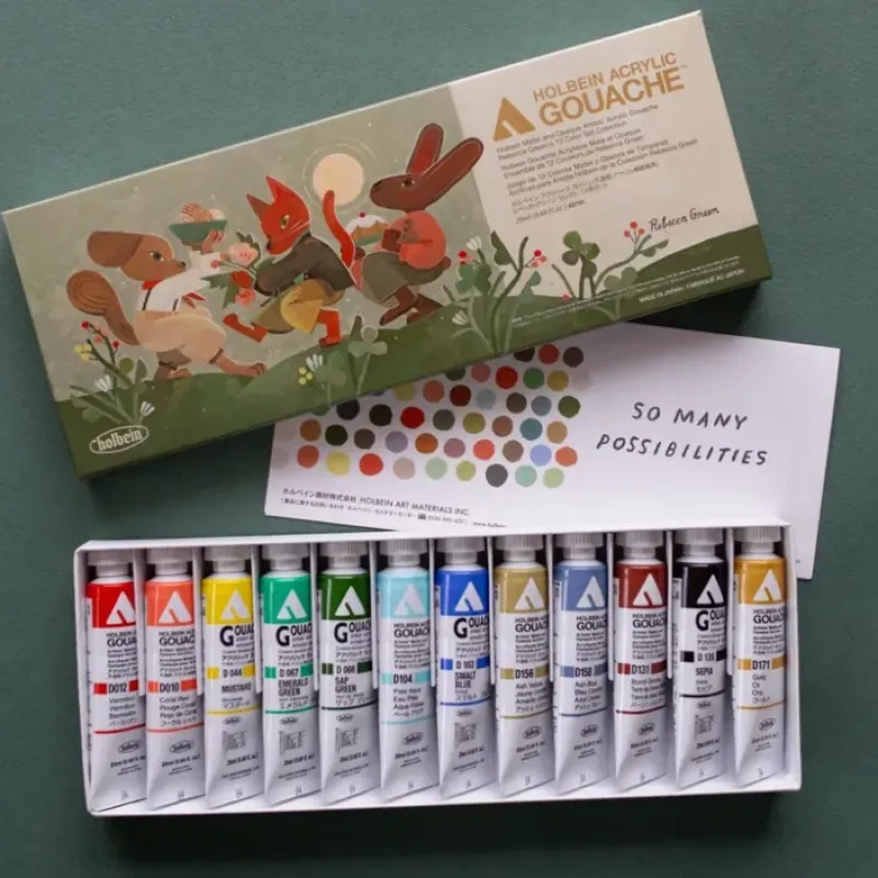 Shop All^Holbein Acryla Gouache Rebecca Green set 12 - Little Painter Art | Exploring the Endless Possibilities of Art