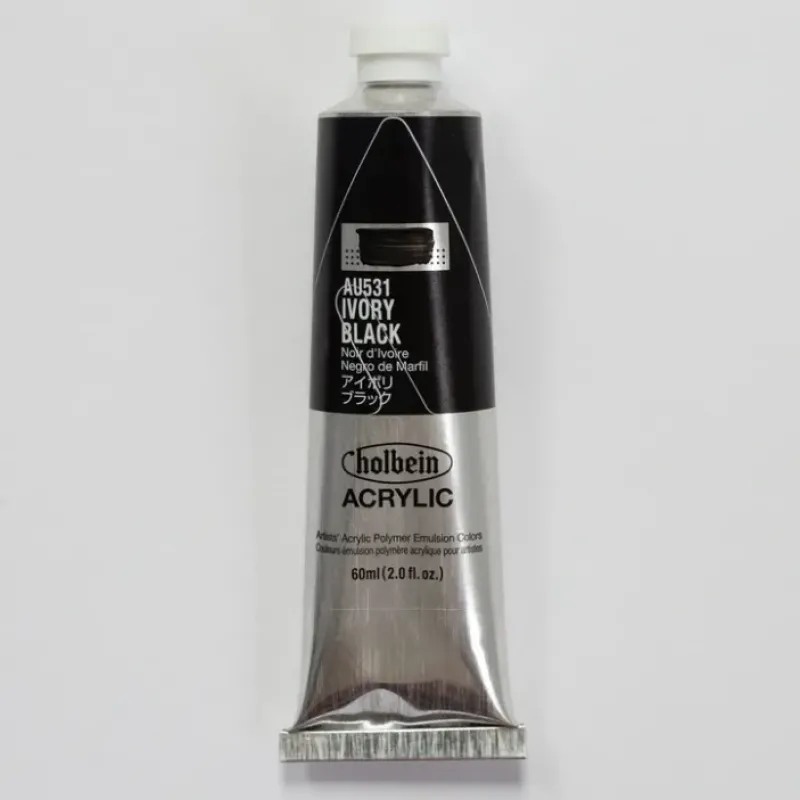 Canvas^Holbein Acrylic Heavy body AU531 Ivory Black A 60ml - Little Painter Art | Exploring the Endless Possibilities of Art