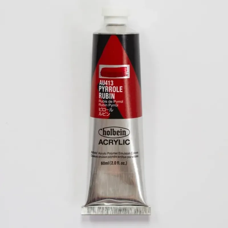 Canvas^Holbein Acrylic Heavy body AU413 Pyrrole Rubin C 60ml - Little Painter Art | Exploring the Endless Possibilities of Art