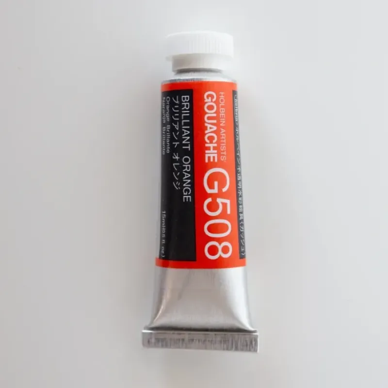 Pigment^Holbein Artists' Gouache G508 'Brilliant Orange' A - Little Painter Art | Exploring the Endless Possibilities of Art