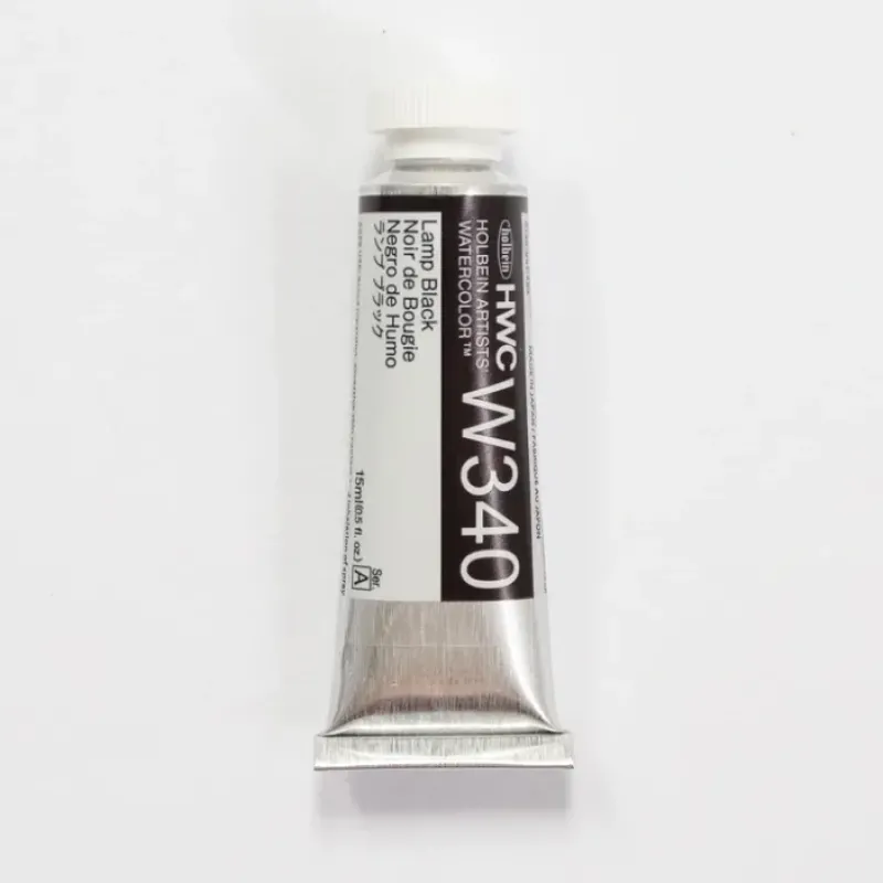 Pigment^Holbein Artists' Watercolor 15ml W340 Lamp Black A - Little Painter Art | Exploring the Endless Possibilities of Art