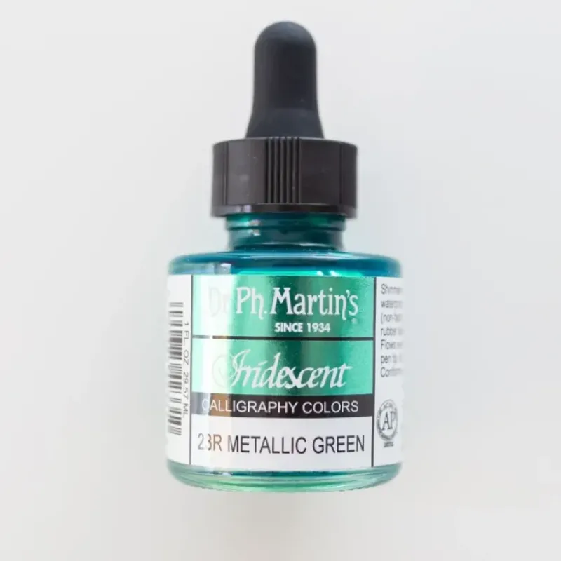 Pigment^Iridescent ink Dr. Ph. Martin's Metallic Green - Little Painter Art | Exploring the Endless Possibilities of Art