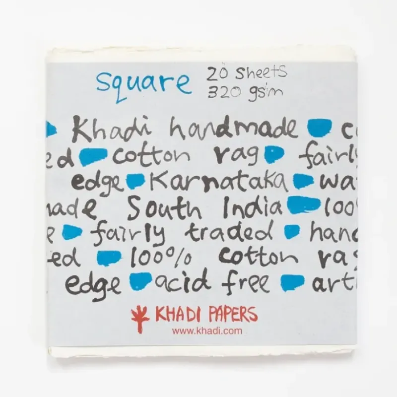 Shop All^Khadi White rag paper 320gr 20 sheets 20x20cm - Little Painter Art | Exploring the Endless Possibilities of Art