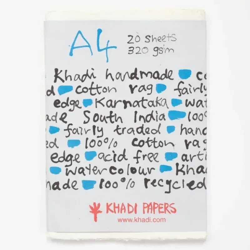 Shop All^Khadi White rag paper 320gr 20 sheets 21x30cm - Little Painter Art | Exploring the Endless Possibilities of Art