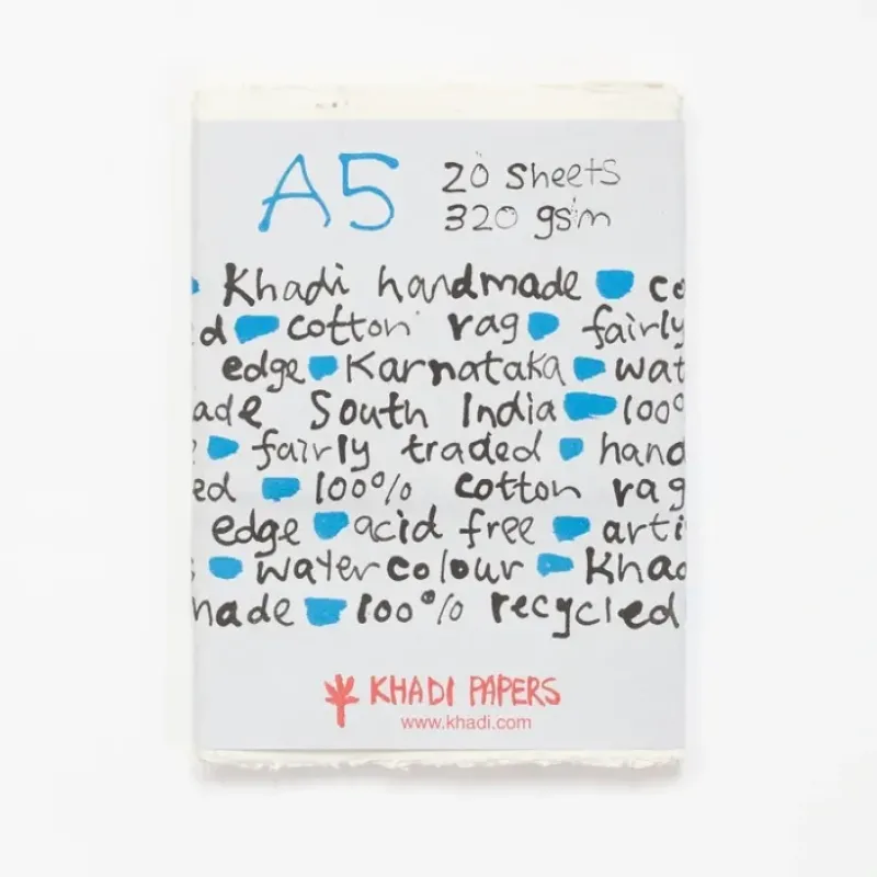 Shop All^Khadi White rag paper 320gr 20 sheets 15x21cm - Little Painter Art | Exploring the Endless Possibilities of Art