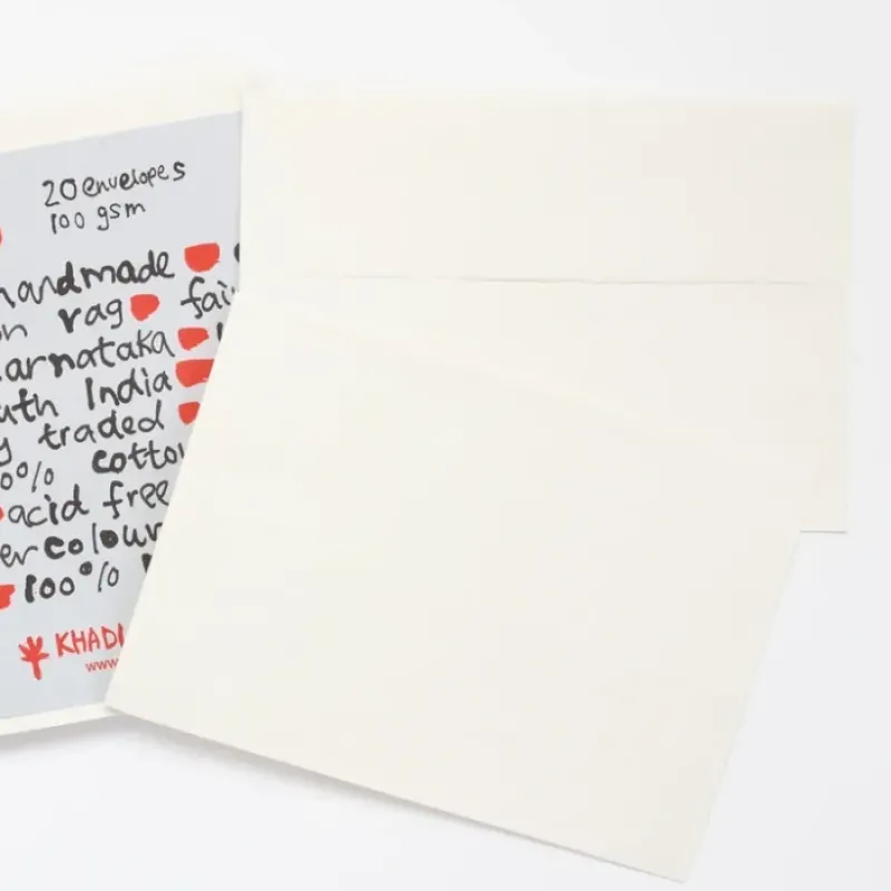 Shop All^Khadi White rag paper 320gr 20 enveloppen 16x23cm C5 - Little Painter Art | Exploring the Endless Possibilities of Art