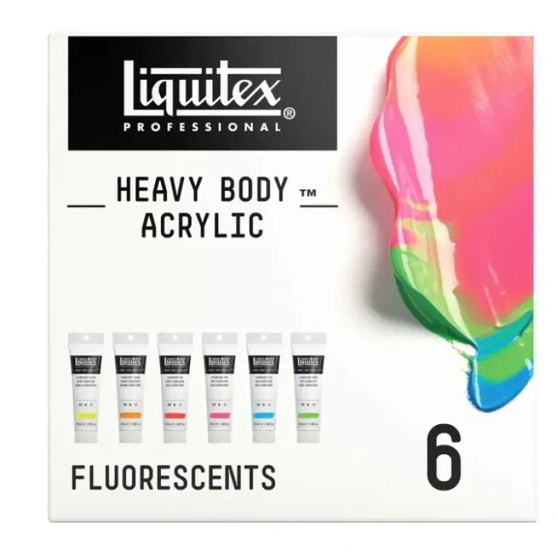 Pigment^Liquitex Heavy Body Acrylics - Fluorescents - Set of 6 x 59ml - Little Painter Art | Exploring the Endless Possibilities of Art