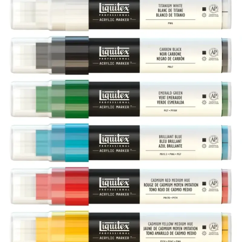 Pigment^Liquitex Paint Marker - Set of 6 x 15mm - Classic Colours - Little Painter Art | Exploring the Endless Possibilities of Art