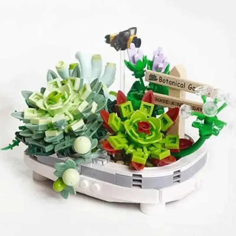 Hot^LOZ Mini Block Kit - Eternal Potted Succulent Plants - Little Painter Art | Exploring the Endless Possibilities of Art