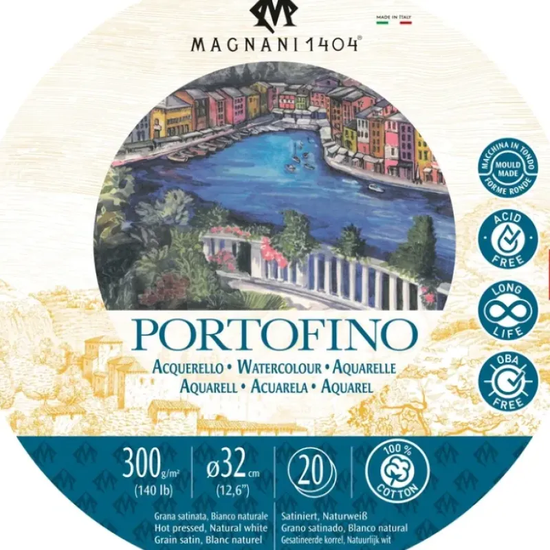 Shop All^Magnani 1404 Italia Watercolour Block Round - 300gsm - Cold Pressed - 20 Sheets - Little Painter Art | Exploring the Endless Possibilities of Art