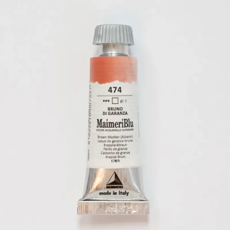 Pigment^Maimeri Blu 12ml 474 Brown Madder (Alizarin) - Little Painter Art | Exploring the Endless Possibilities of Art