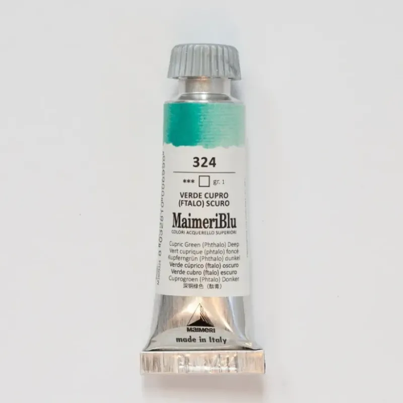 Pigment^Maimeri Blu 12ml 324 Cupric Green Deep - Little Painter Art | Exploring the Endless Possibilities of Art