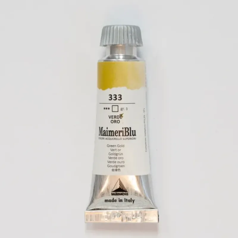 Pigment^Maimeri Blu 12ml 333 Green Gold - Little Painter Art | Exploring the Endless Possibilities of Art