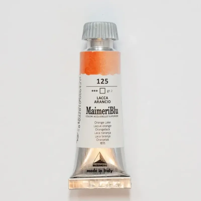 Pigment^Maimeri Blu 12ml 125 Orange Lake - Little Painter Art | Exploring the Endless Possibilities of Art