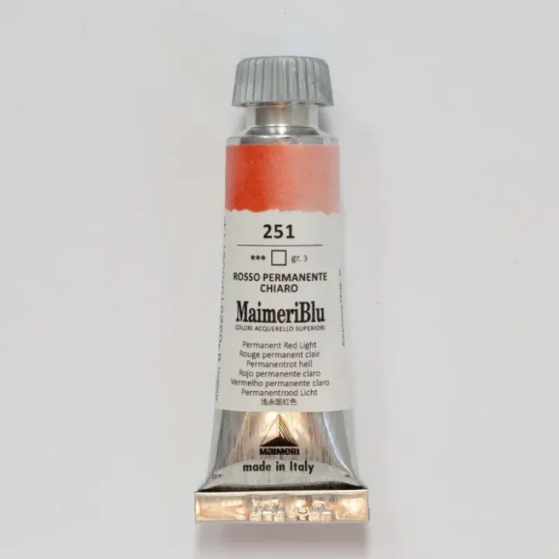 Pigment^Maimeri Blu 12ml 251 Permanent Red Light - Little Painter Art | Exploring the Endless Possibilities of Art