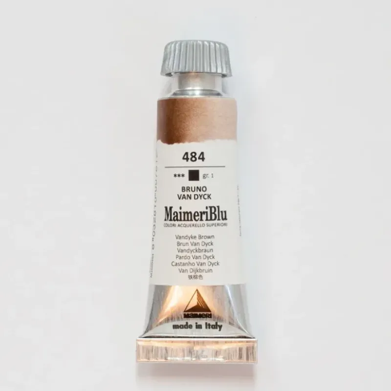 Pigment^Maimeri Blu 12ml 484 Vandyke Brown - Little Painter Art | Exploring the Endless Possibilities of Art