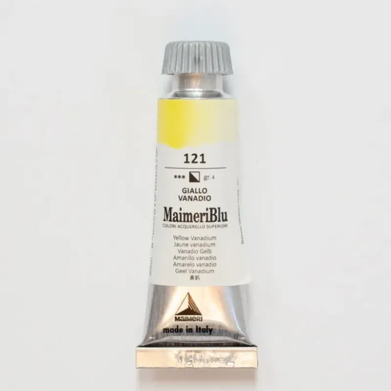 Pigment^Maimeri Blu 12ml 121 Yellow Vanadium - Little Painter Art | Exploring the Endless Possibilities of Art