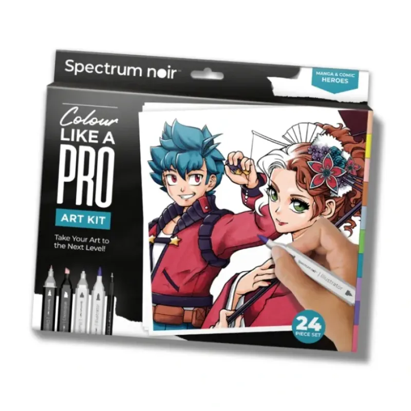Brush^Manga & Comic Heroes Pro Fan Art Colouring Kit - Spectrum Noir - Little Painter Art | Exploring the Endless Possibilities of Art