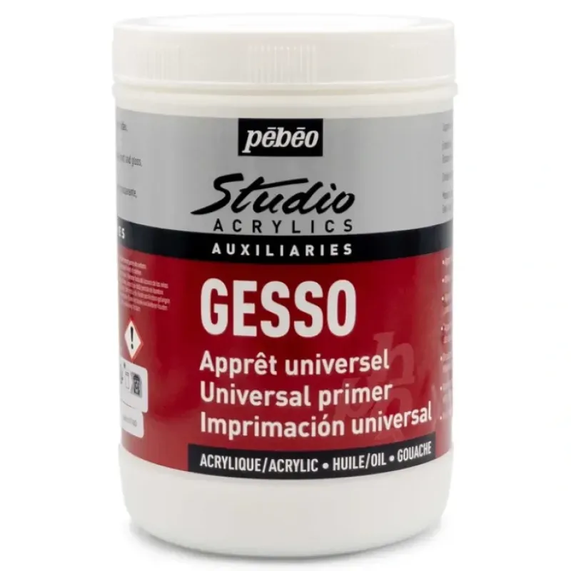 Canvas^Pebeo Studio Acrylics Gesso - 1 Litre Pot - Little Painter Art | Exploring the Endless Possibilities of Art